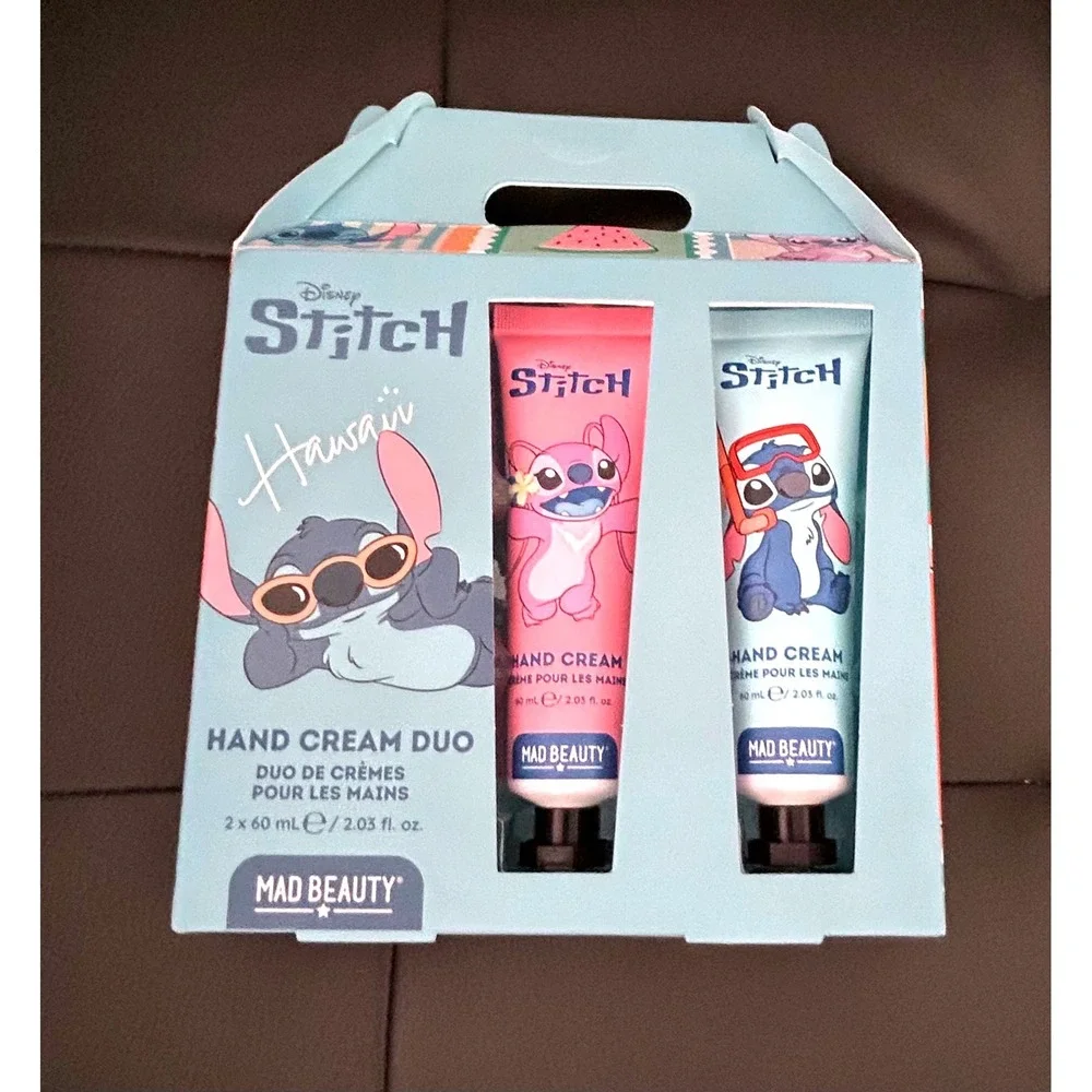 Disney Stitch Hawaii Mad Beauty Hand Cream Duo and Lip Balm Trio Gift Set Bundle